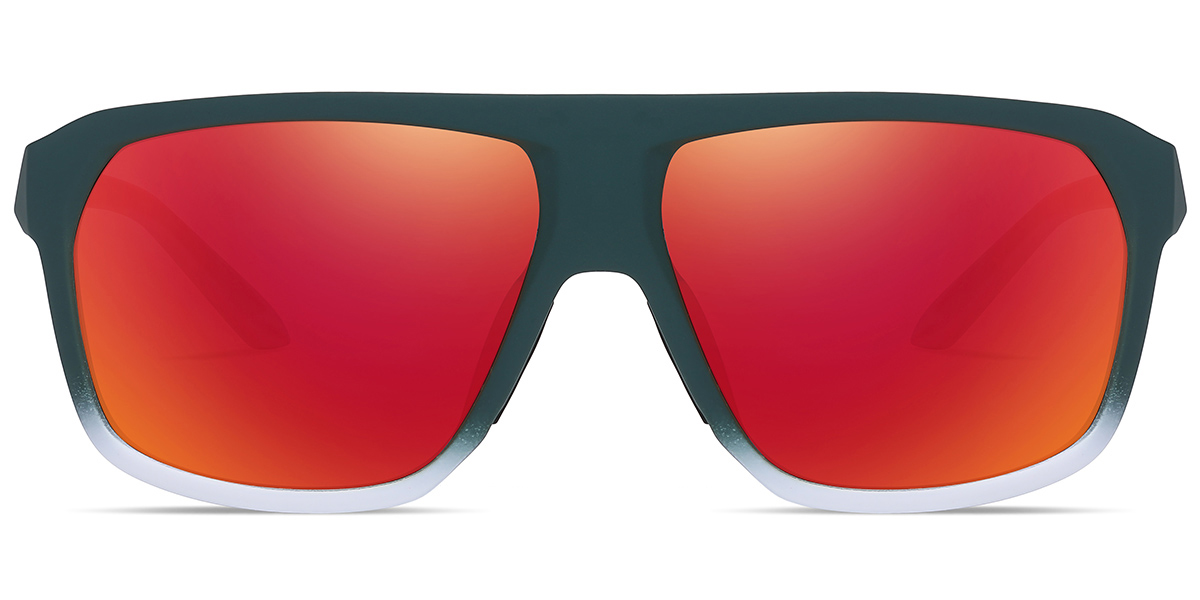 Gradient Green+Mirrored Red Polarized