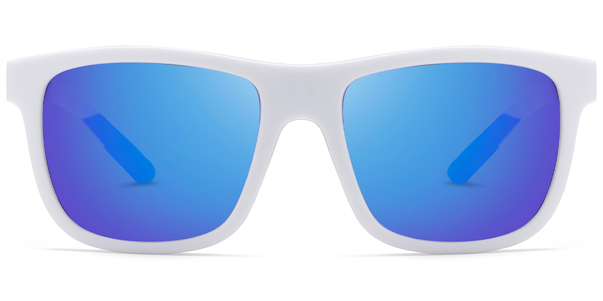 White+Mirrored Blue Polarized