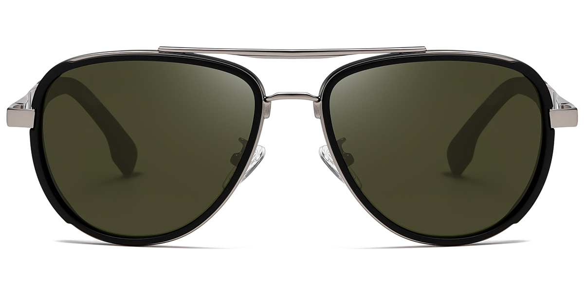 Black-Silver+Dark Green Polarized